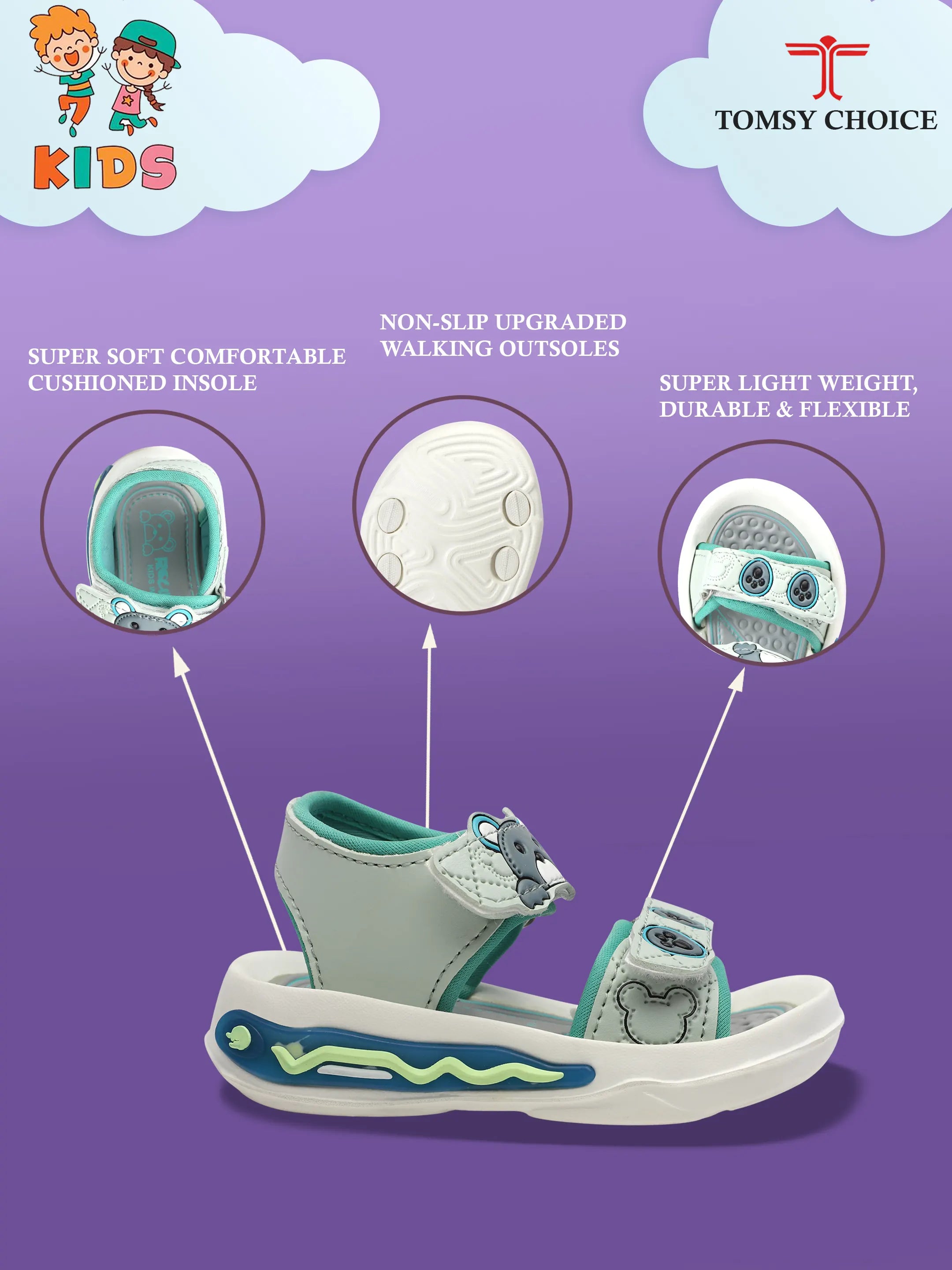 Tomsy Choice Kids Slippers & Flip-Flops for Boys and Girls | Comfortable Daily Wear Sandals & Chappal for Kids